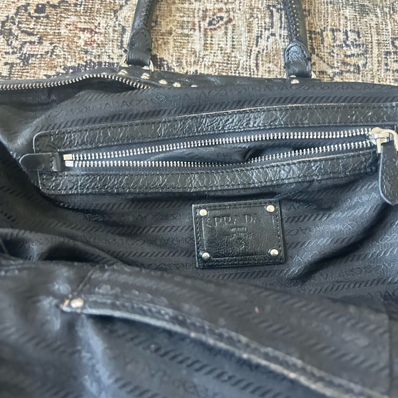 Rare Vintage Prada Black Leather Bag with Silver Studs Project Bag - Picture 13 of 16